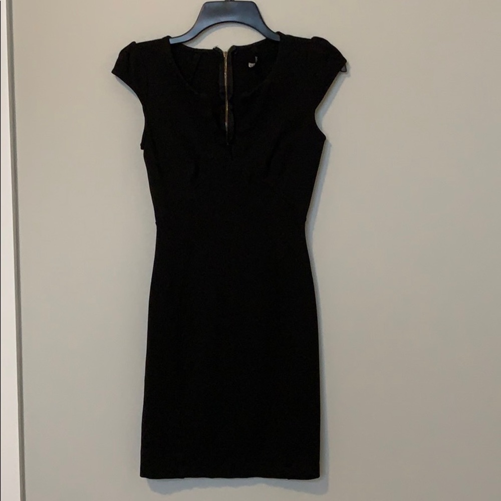 Black Deep V Midi Dress